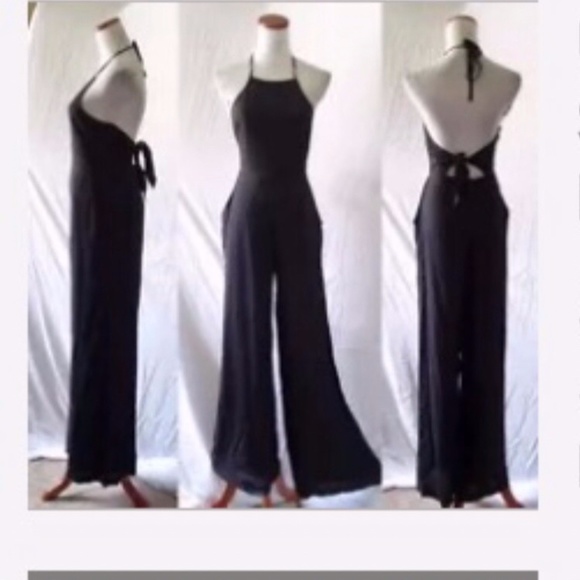 Cotton Candy Pants & Jumpsuits Lf Cotton Candy La Jumpsuit Stretch Black Lightweight Wide